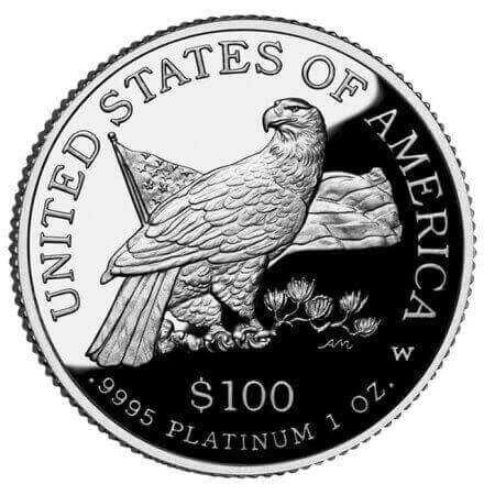 reverse side of the 2003 proof American Platinum Eagles
