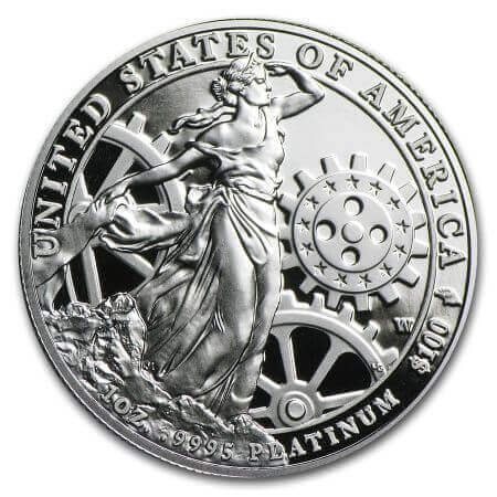 reverse side of the 2013 Platinum American Eagle proof coin