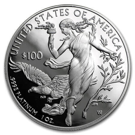 reverse side of the 2016 proof American Platinum Eagles