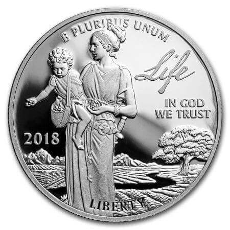 obverse side of the 2018 proof American Platinum Eagles