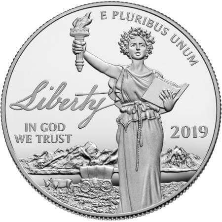 obverse side of the 2019 proof American Platinum Eagles