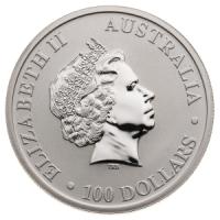 obverse side of the 2018 issue of the brilliant uncirculated 1 oz Australian Platinum Kangaroo coins