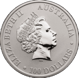 obverse side of the 2018 issue of the brilliant uncirculated 1 oz Australian Platinum Kangaroo coins