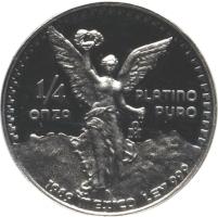 obverse side of the 1989 issue of the proof 1/4 oz Mexican Platinum Libertad