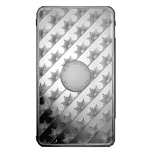 backside view of minted 10 oz Sunshine Minting silver bars