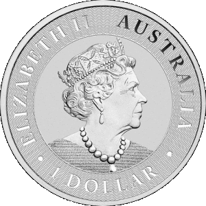 obverse side of the 2019 issue of the brilliant uncirculated 1 oz Australian Silver Kangaroo coins