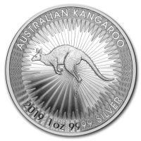 reverse side of the 2019 issue of the brilliant uncirculated 1 oz Australian Silver Kangaroos