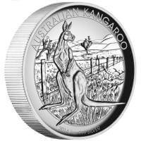 high relief proof version of the Perth Mint's 1 oz Australian Silver Kangaroo coin 2014