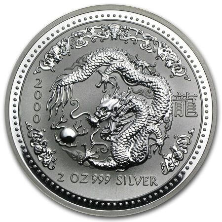reverse side of the 2000 issue of the Australian Silver Lunar coins