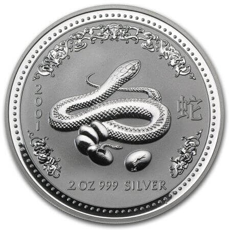reverse side of the 2001 silver issue of the Australian Lunar coins