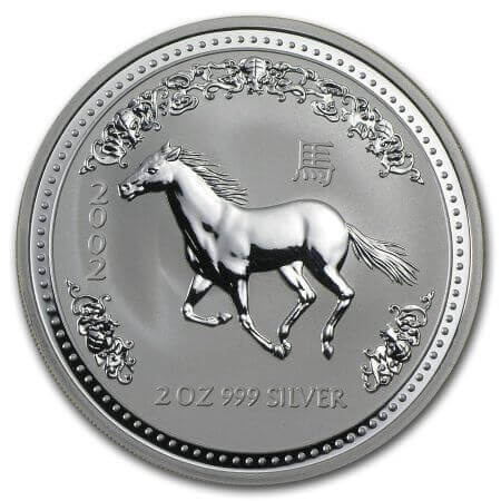 reverse side of the 2002 issue of the Australian Silver Lunar coin