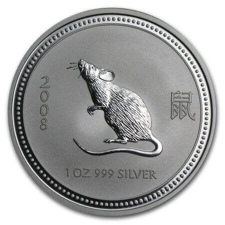 reverse side of the 2008 silver issue of the Perth Mint Lunar coins