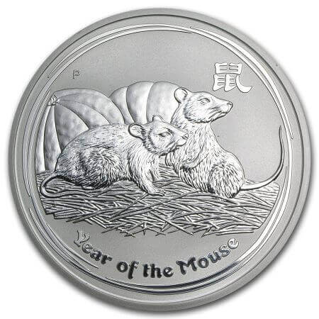 reverse side of the 2008 issue of the Australian Silver Lunar Series 2 coin