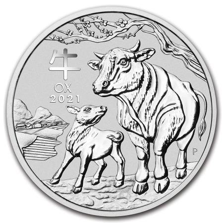 reverse side of the 2021 issue of the Perth Mint Silver Lunar coins