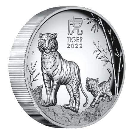 reverse side of the 2022 high relief proof issue of the Australian Silver Lunar Series 3 coin