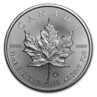reverse side of the 2017 issue of the brilliant uncirculated 1 oz Silver Maple Leafs