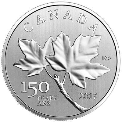 reverse side of the 1/2 oz CAD$ 10 Maple Leaf Forever silver coin that was issued in 2017