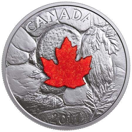 reverse side of the 1 oz proof Majestic Maple Leaves silver coin that was issued in 2017
