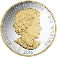 obverse side of the 2016 issue of the 1 kg Maple Leaf Forever silver coin