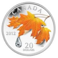Crystal Raindrop Series Silver Maple Leaf coin 2012