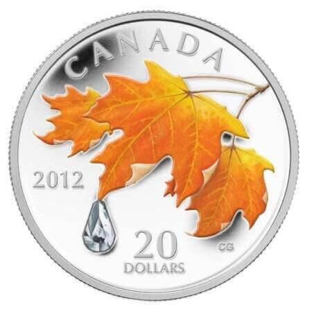 reverse side of the Crystal Raindrop Series coin that was issued in 2012