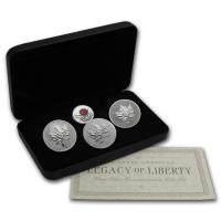 2004/2005 4-Piece Canadian Silver Maple Leaf Legacy of Liberty Set