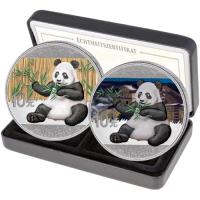 2-Coin colorized Silver Panda Set Day/Night 2017