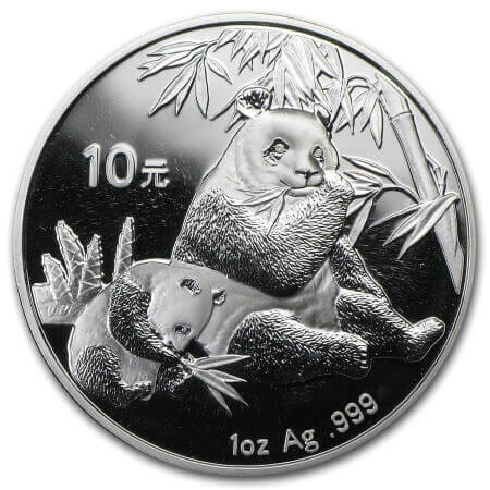 reverse side of the 2007 issue of the 1 oz BU Silver Panda coins