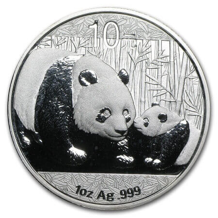 reverse side of the 2011 issue of the 1 oz BU Chinese Silver Pandas