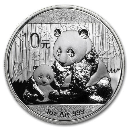 reverse side of the 2012 issue of the 1 oz BU China Silver Panda
