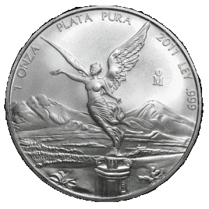obverse side of the 2011 issue of the brilliant uncirculated 1 oz Silver Libertads