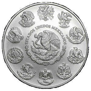 reverse side of the 2011 issue of the brilliant uncirculated 1 oz Mexican Silver Libertad coins
