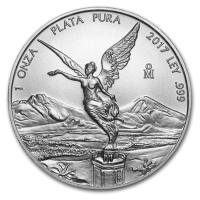 obverse side of the 2017 issue of the brilliant uncirculated 1 oz Silver Libertads