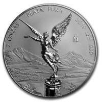 obverse side of the 2019 issue of the reverse proof 2 oz Silver Libertads