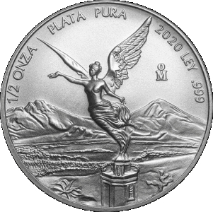 obverse side of the 2020 issue of the brilliant uncirculated 1/2 oz Silver Libertads